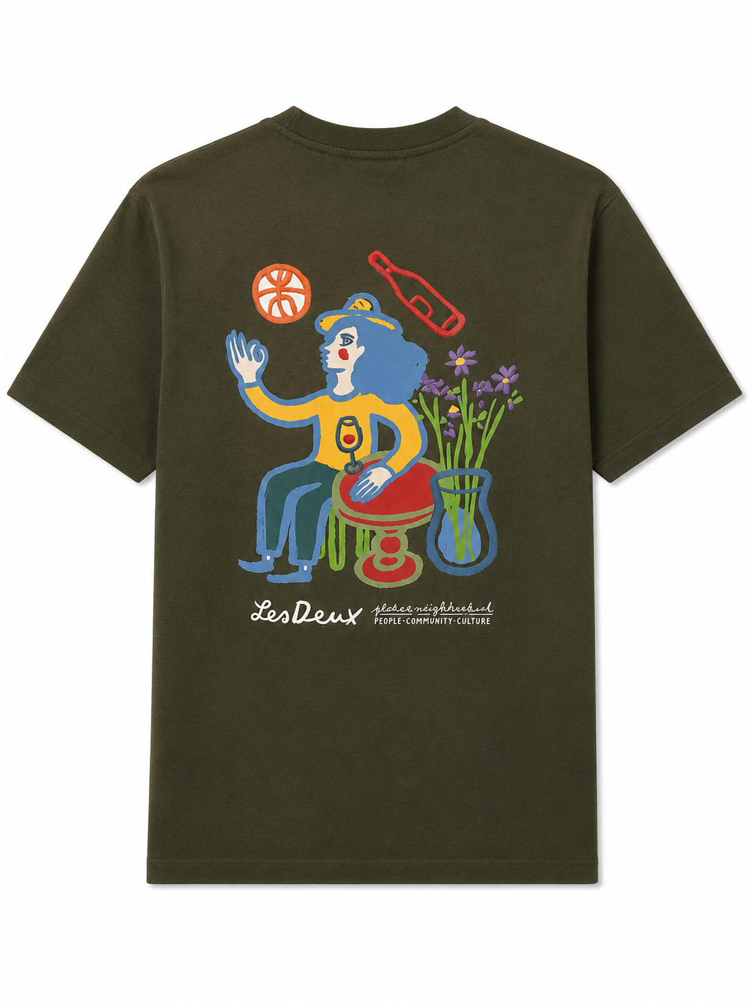 T shirt les deux rural kaki