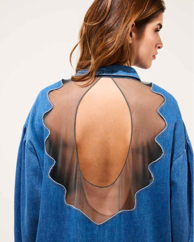 SUNDAY • Robe chemise courte en denim