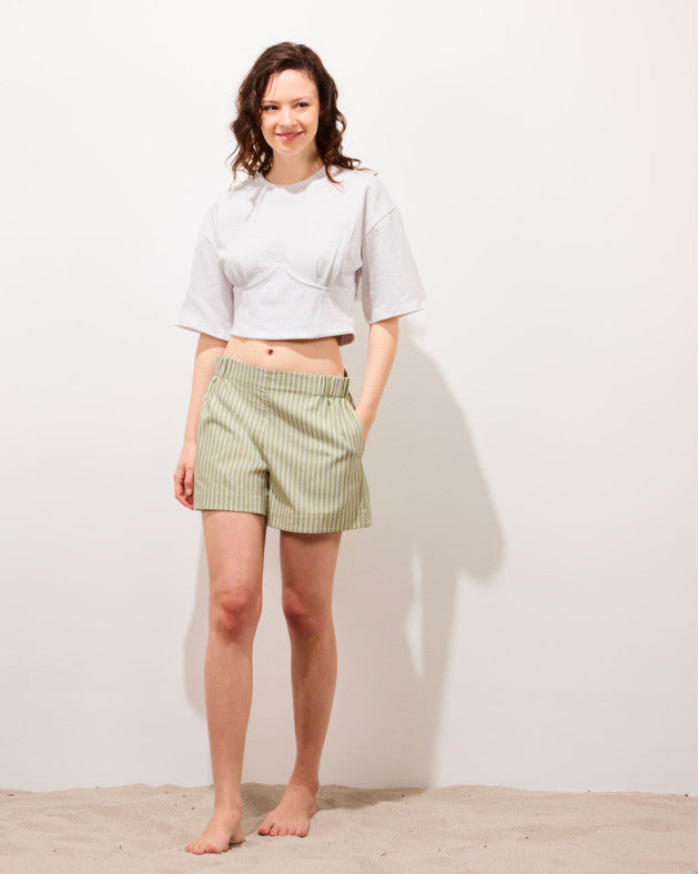 CAPRIO • Short à rayures en coton