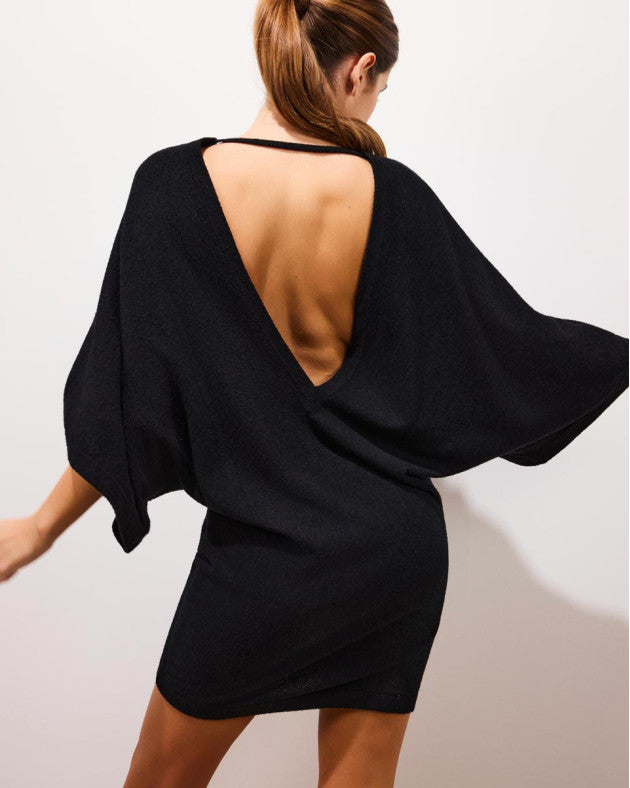 MARTIN • Robe courte en maille effet éponge