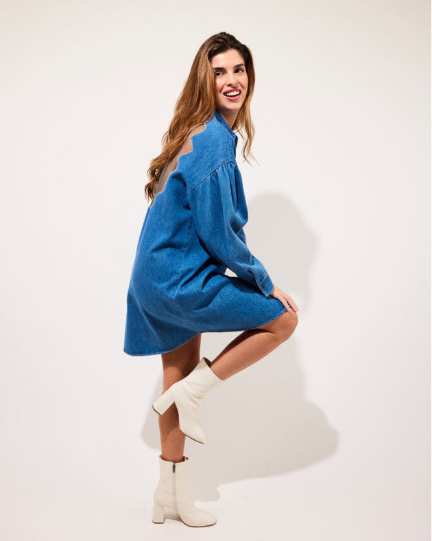 SUNDAY • Robe chemise courte en denim